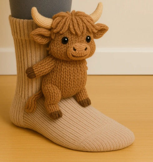 Highland Bull — ANKLEZOO knitted animal sock