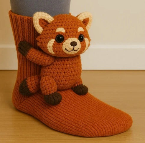 Socks with an animal hanging on