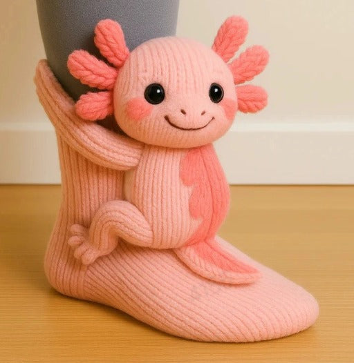 Axolotl — ANKLEZOO knitted animal sock
